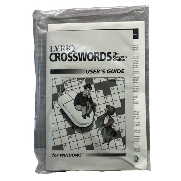 Lyriq Crosswords for Windows PC Software with User Guide Floppy Disk Vintage - Picture 1 of 3